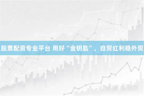 股票配资专业平台 用好“金钥匙”，自贸红利稳外贸